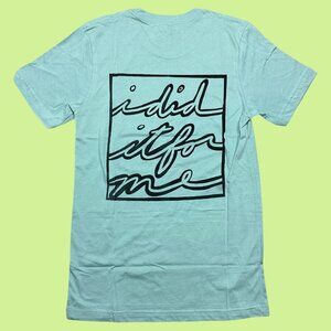 Inner Thoughts Dusty Blue "I Did It‎ For Me" Cursive Design Tee